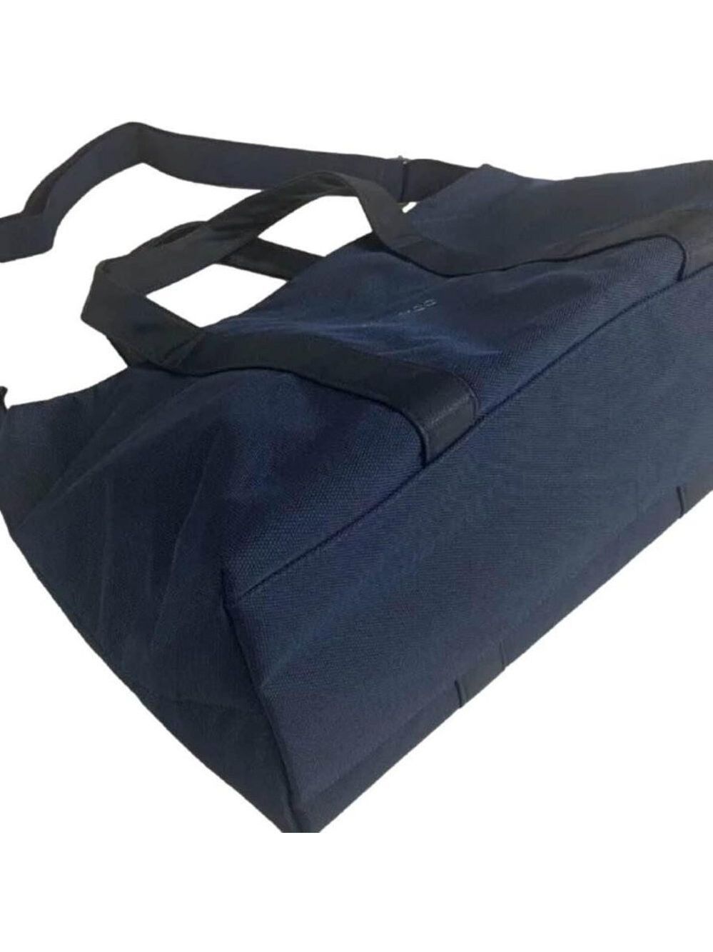 Jimmy Choo Navy Blue Canvas and Leather Trim Weekend Travel Bag - Picture 3 of 8